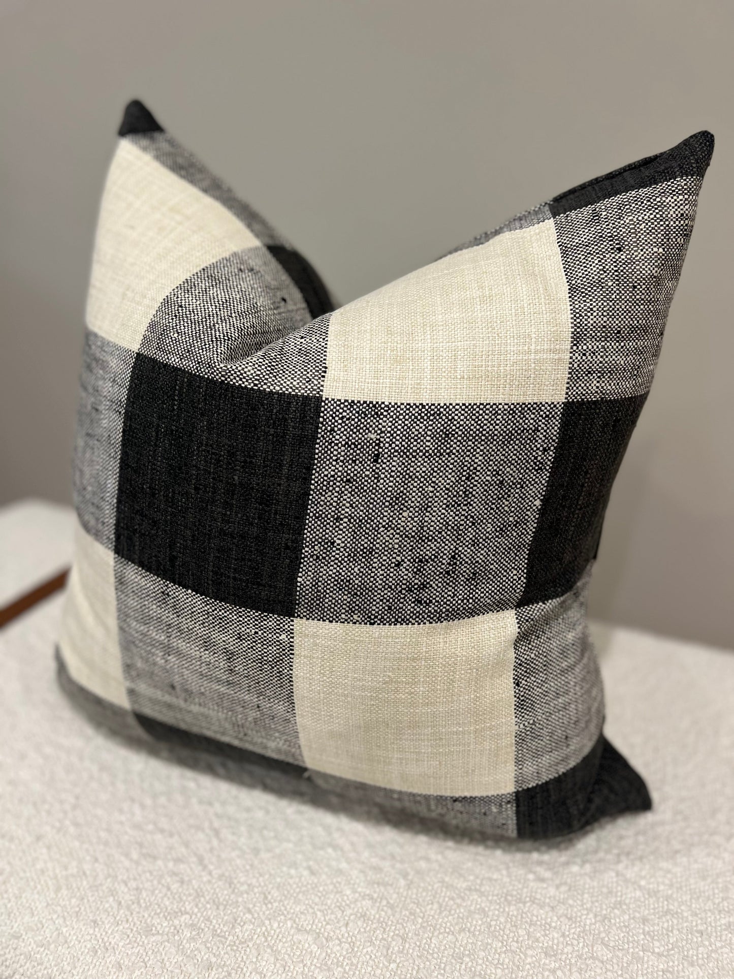 Black Check Pillow Cover