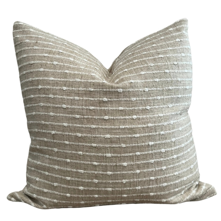 Tan Texture Stripe Pillow Cover