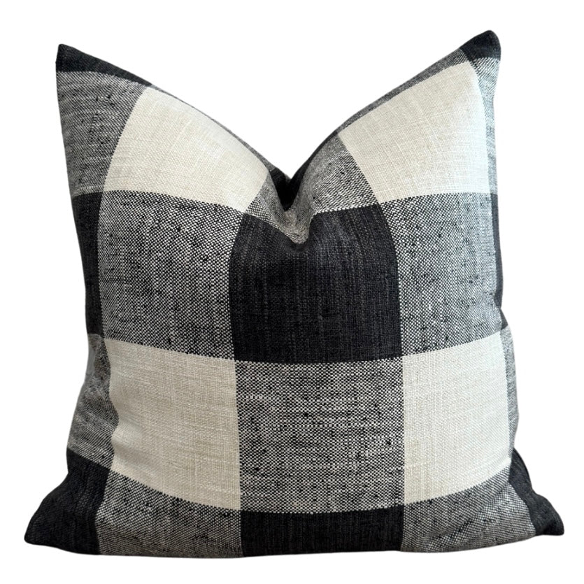 Black Check Pillow Cover