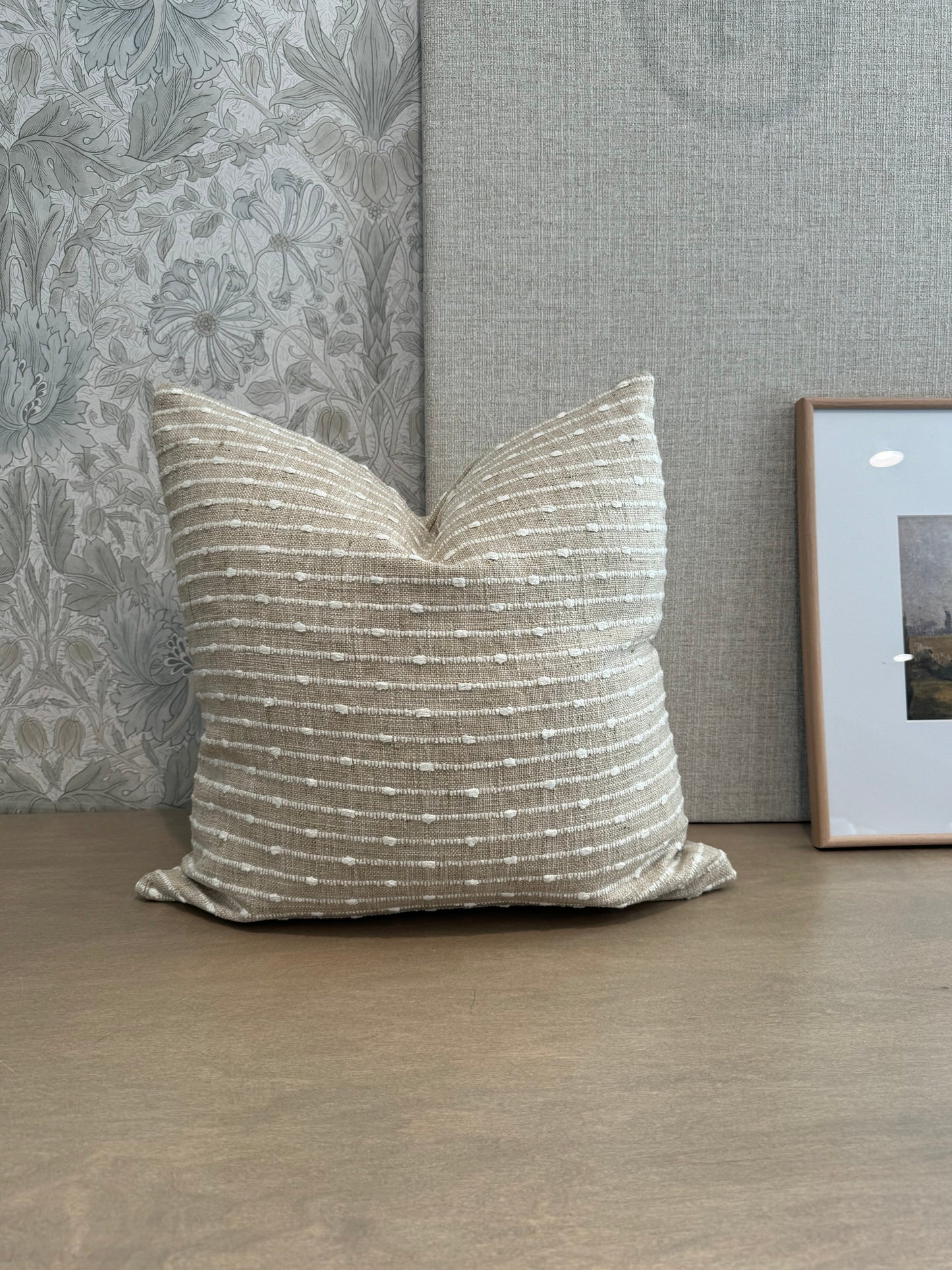 Tan Texture Stripe Pillow Cover