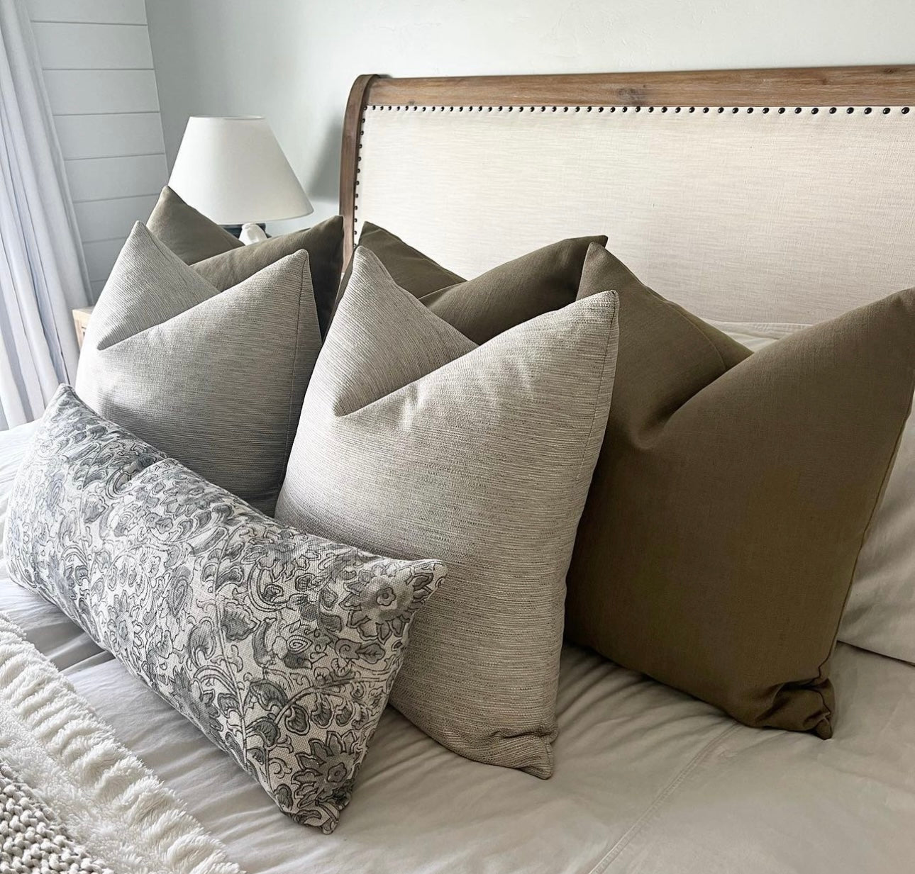 Olive linen Pillow Cover