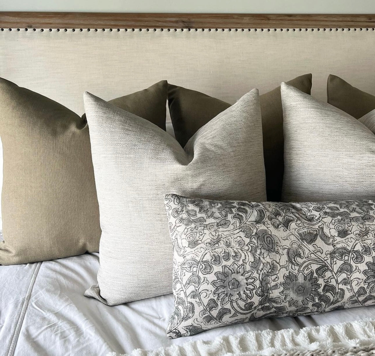 Olive linen Pillow Cover