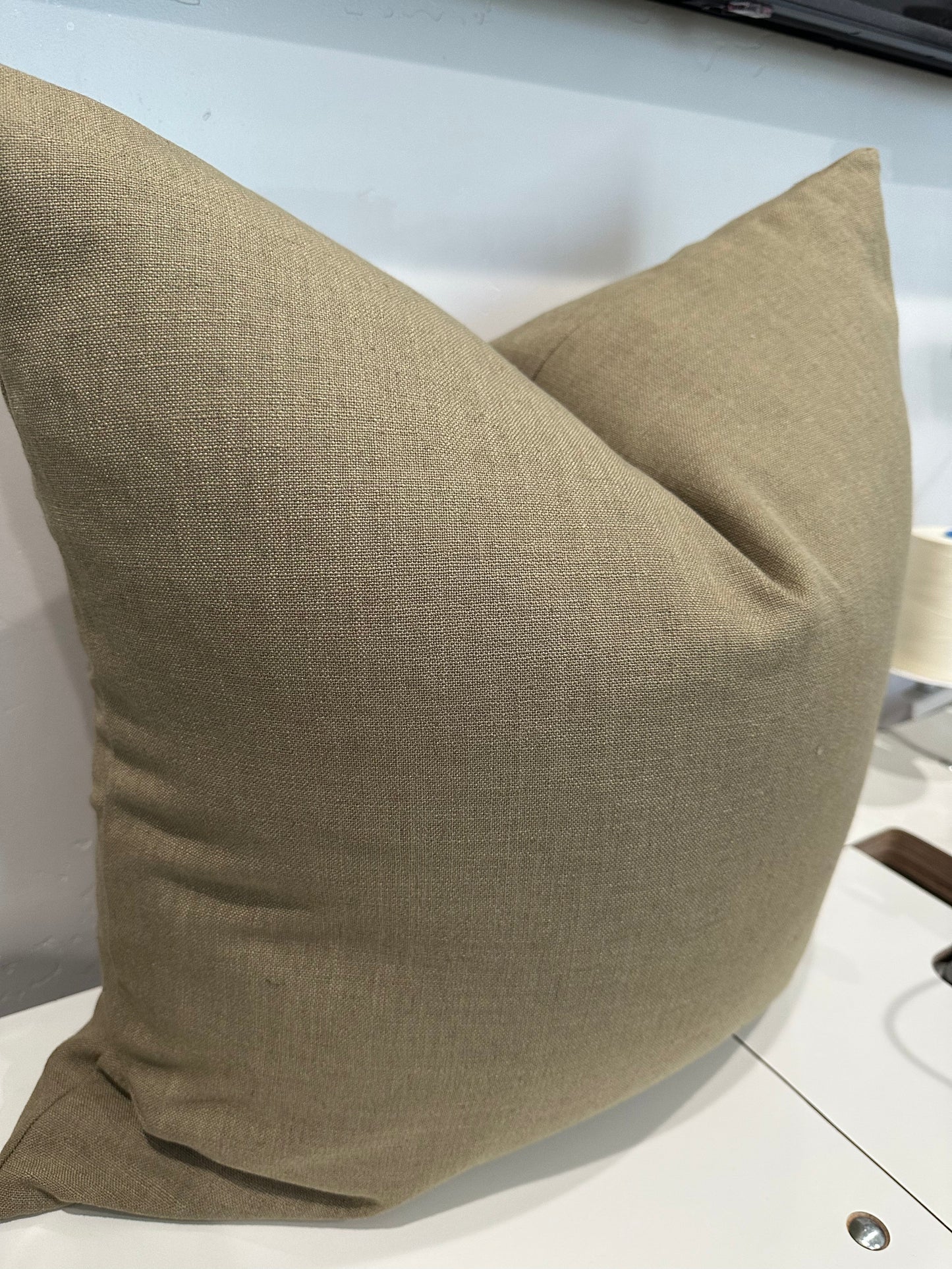 Olive linen Pillow Cover