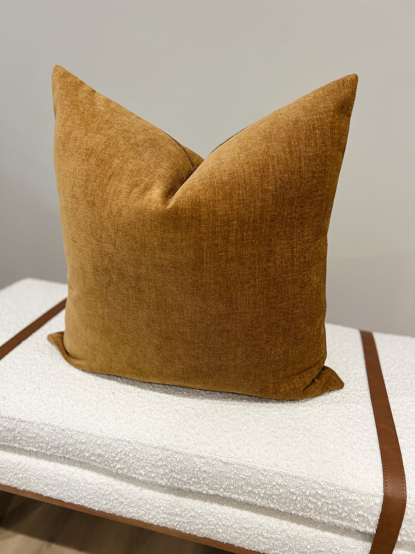 Burnt Rust Velvet Pillow Cover