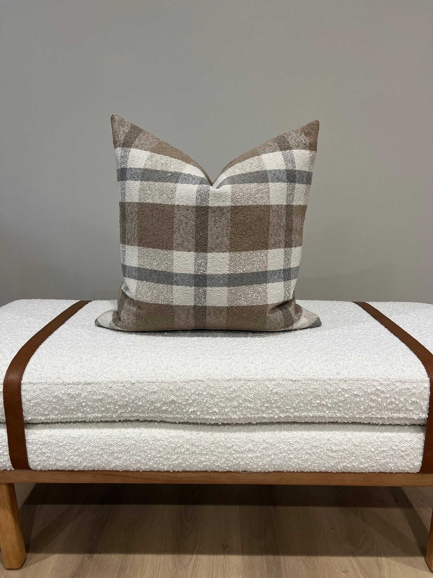 Brown Plaid Pillow Cover