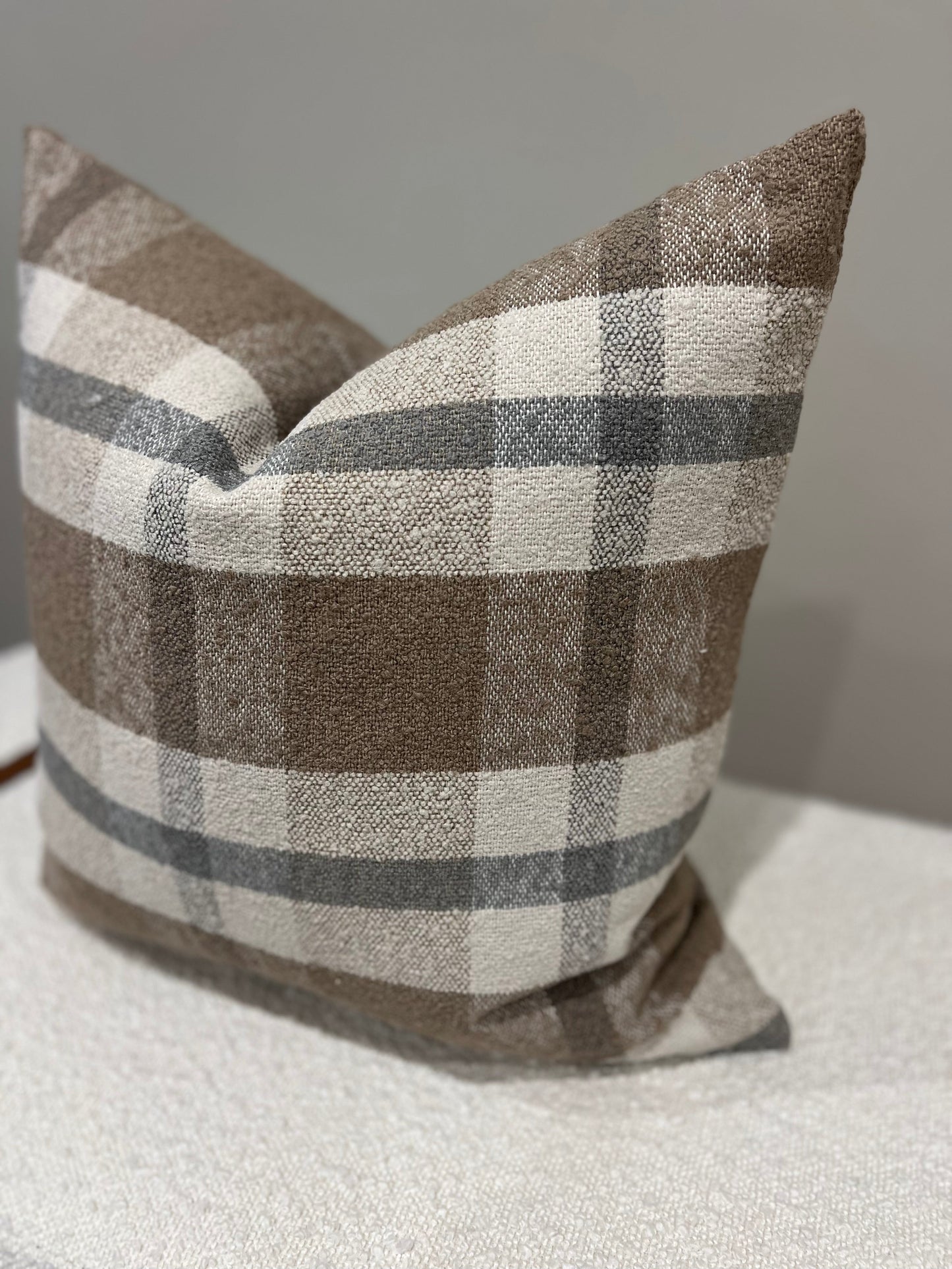 Brown Plaid Pillow Cover