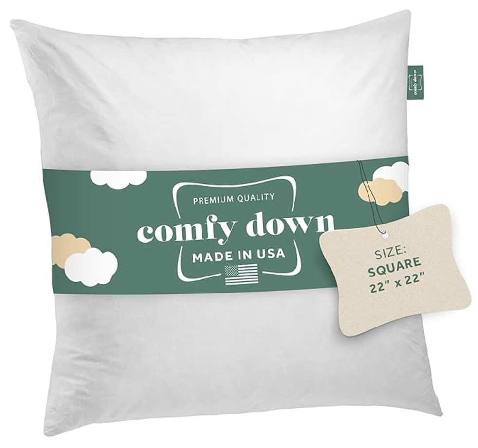 22x22 Comfy Down Pillow Insert