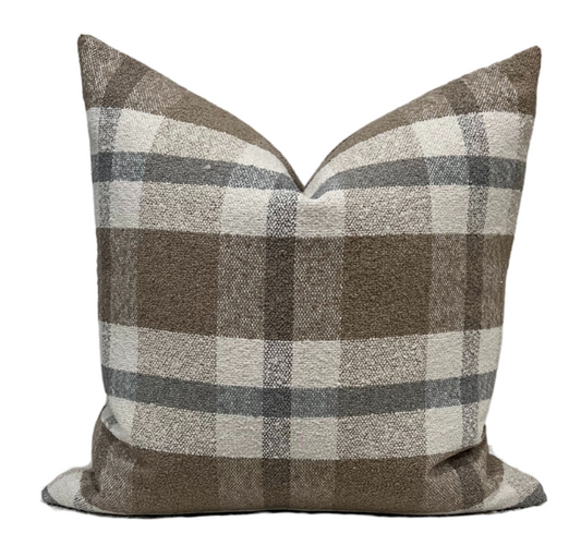 Brown Plaid Pillow Cover