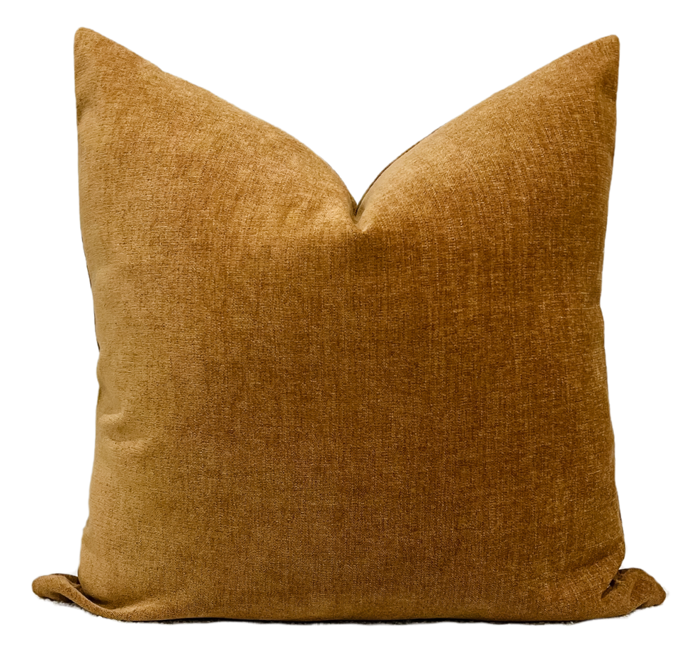 Burnt Rust Velvet Pillow Cover