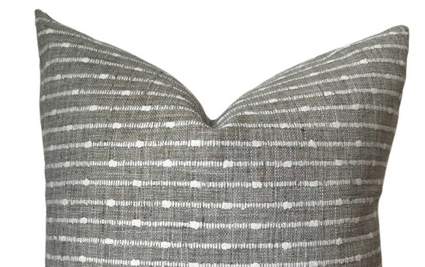 Light Grey Stripe Pillow Cover