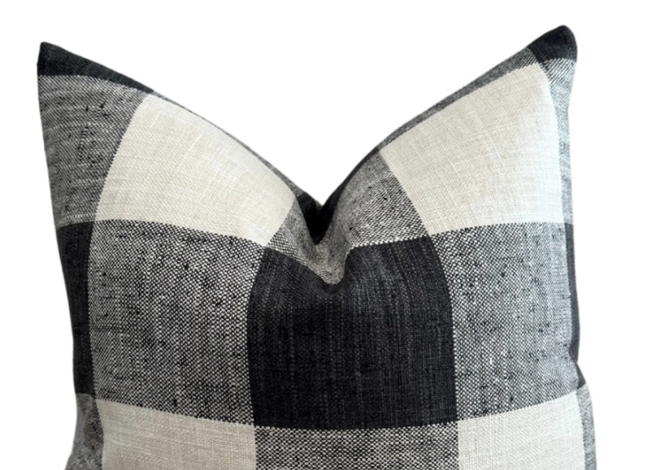 Black Check Pillow Cover