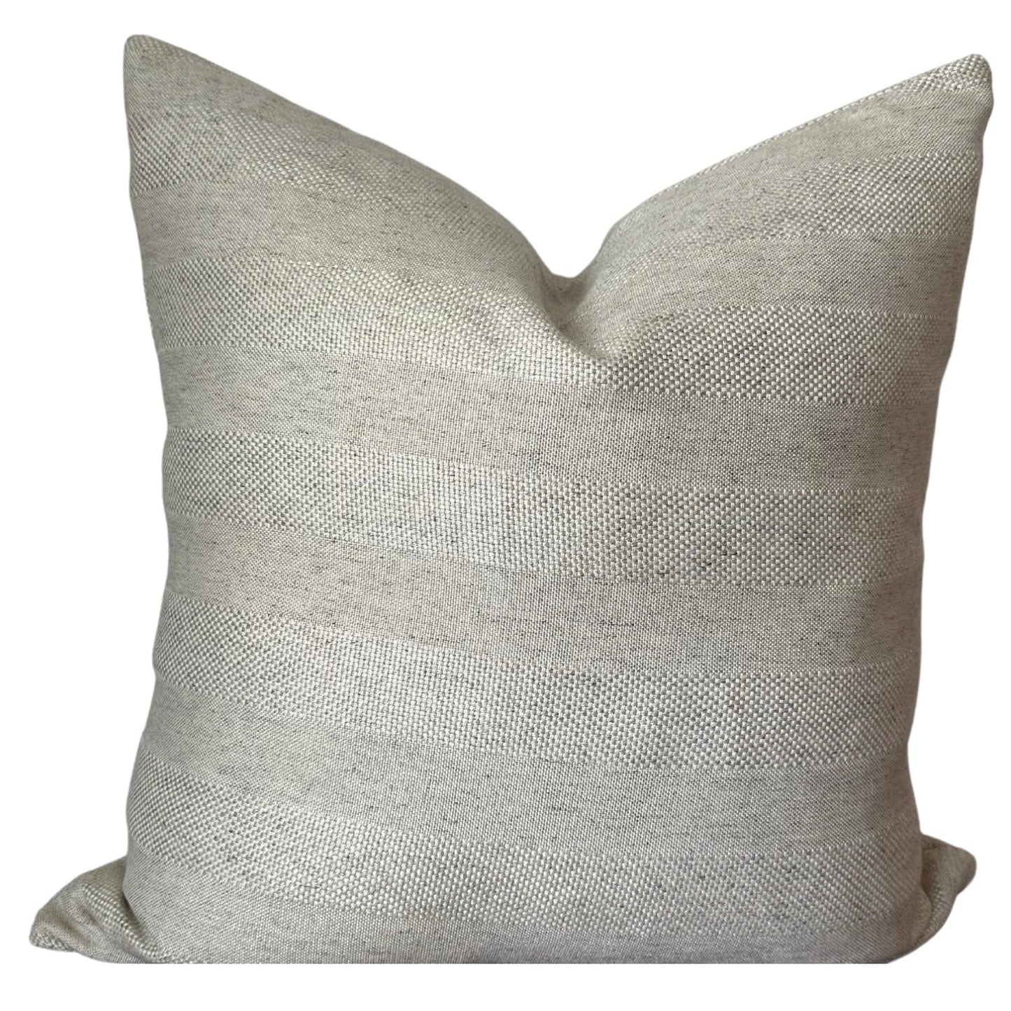 Cream linen Stripe Pillow Cover