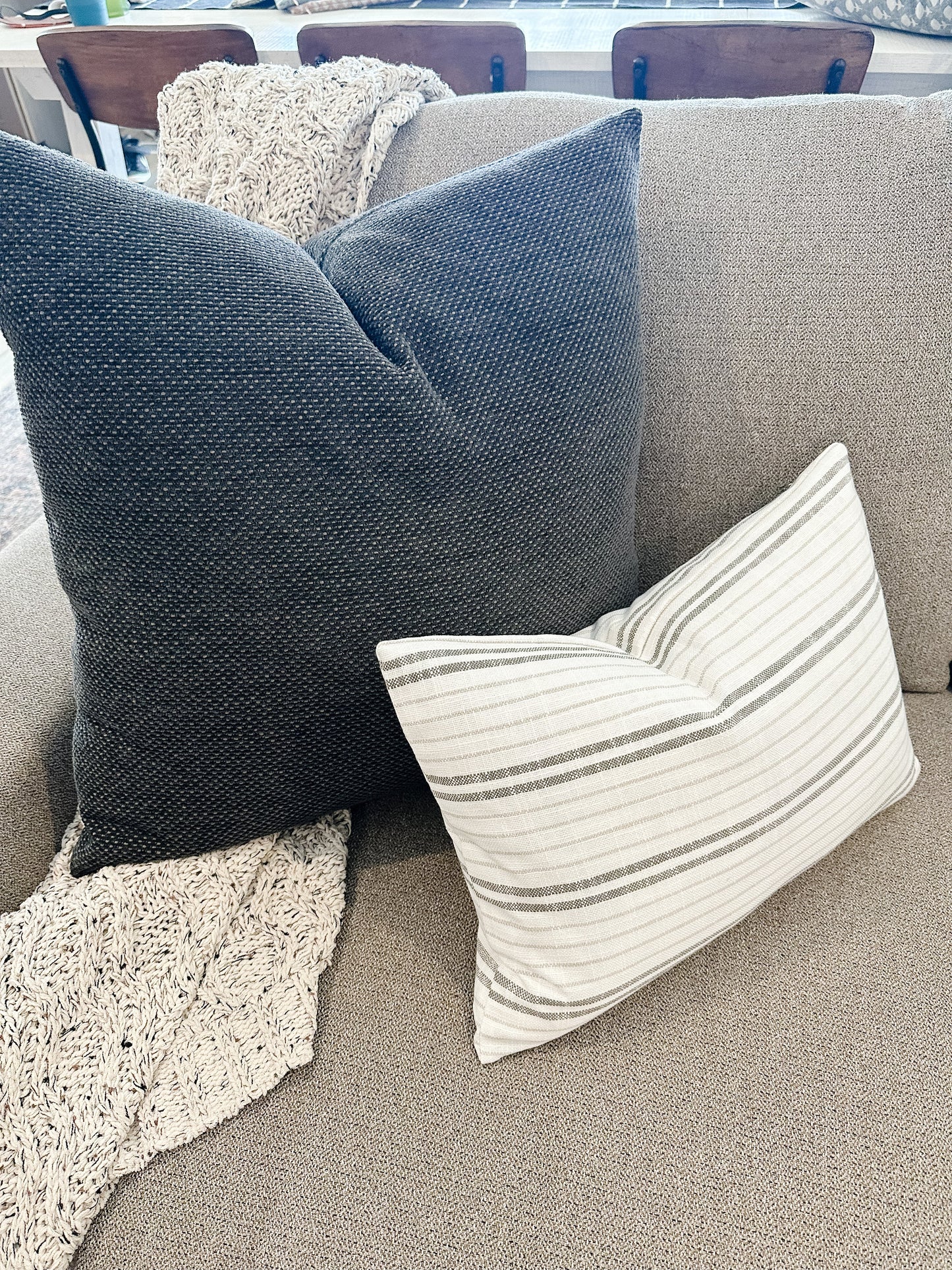 White Stripe Pillow Cover