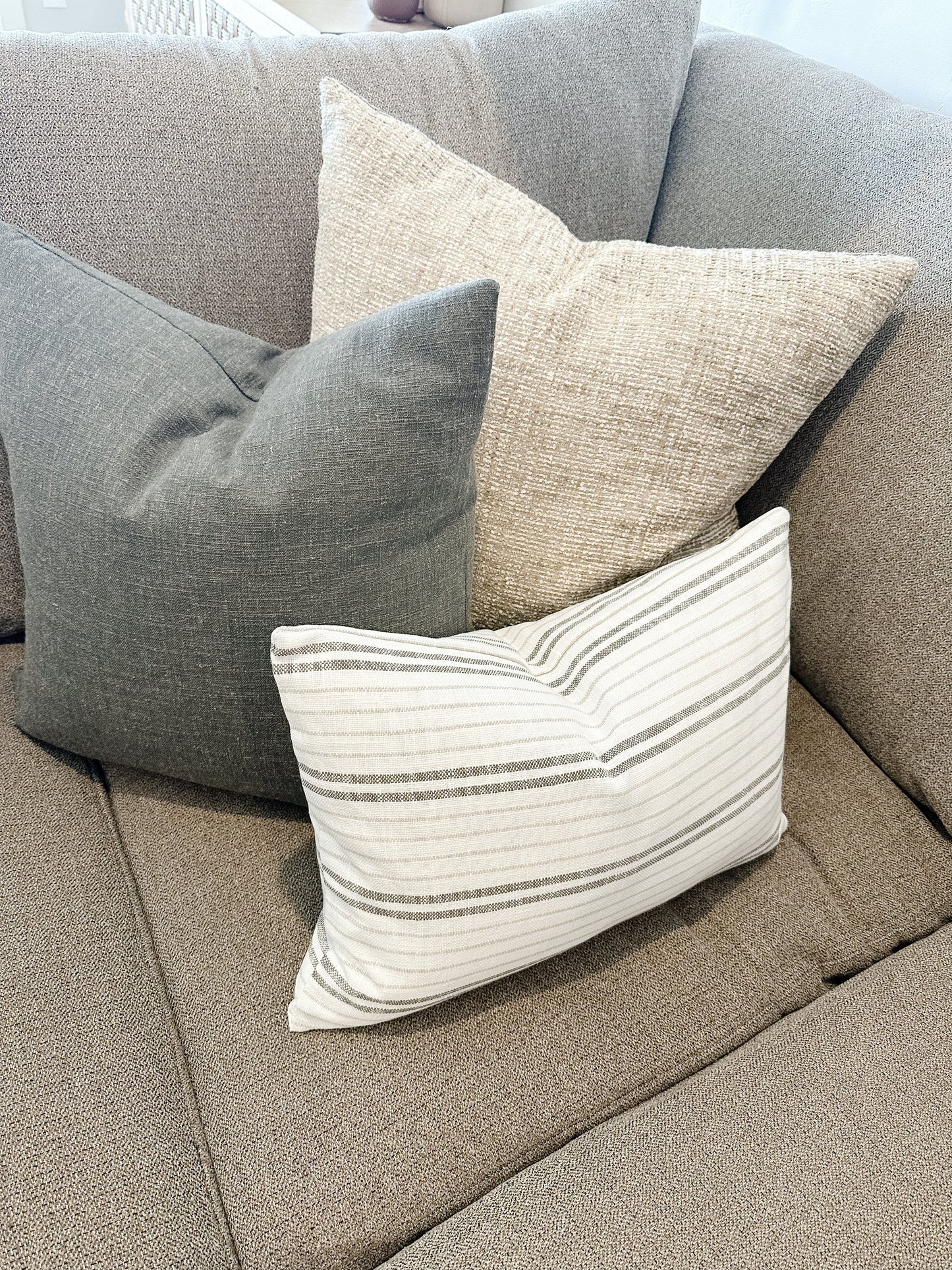 White Stripe Pillow Cover