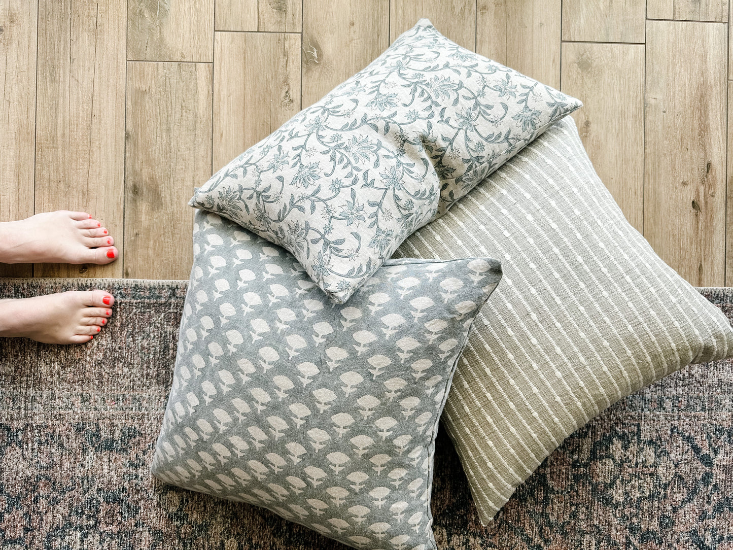 Light Grey Stripe Pillow Cover