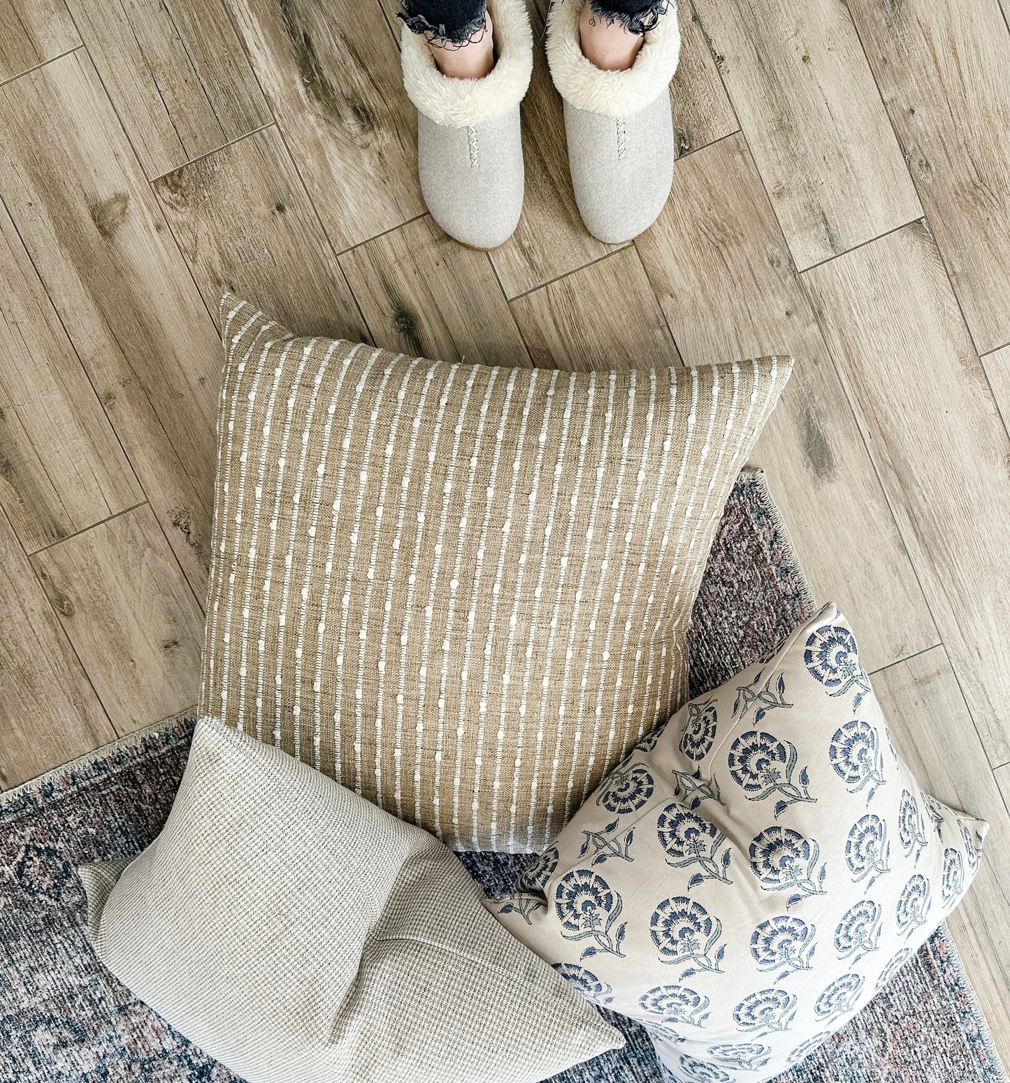 Tan Houndstooth Pillow Cover