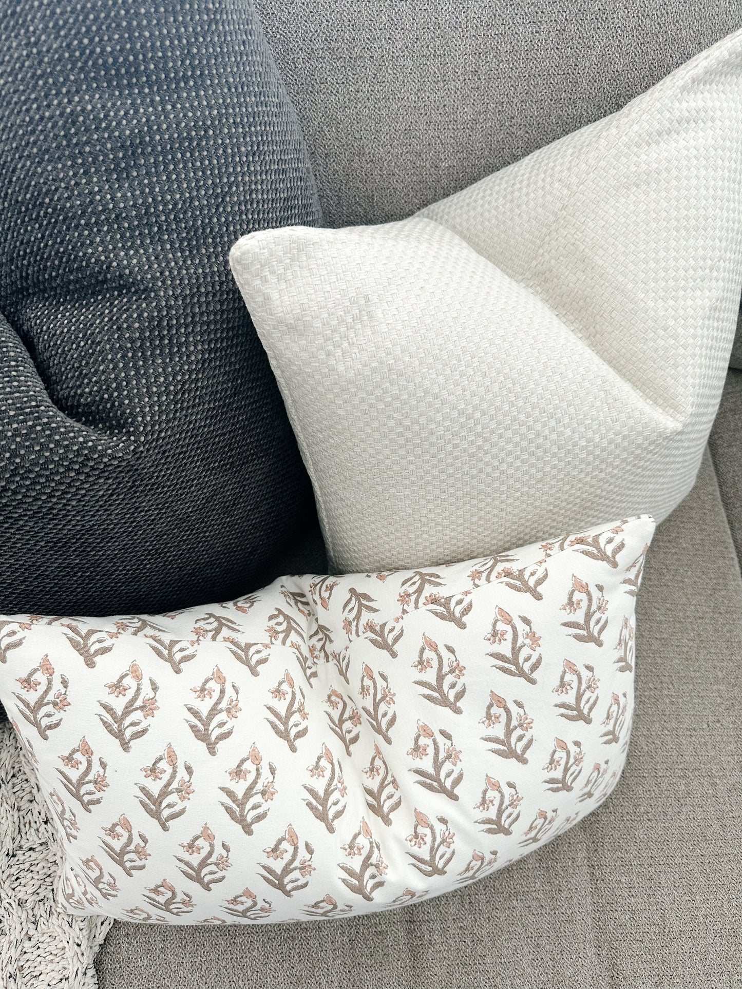 Ivory Check Pillow Cover